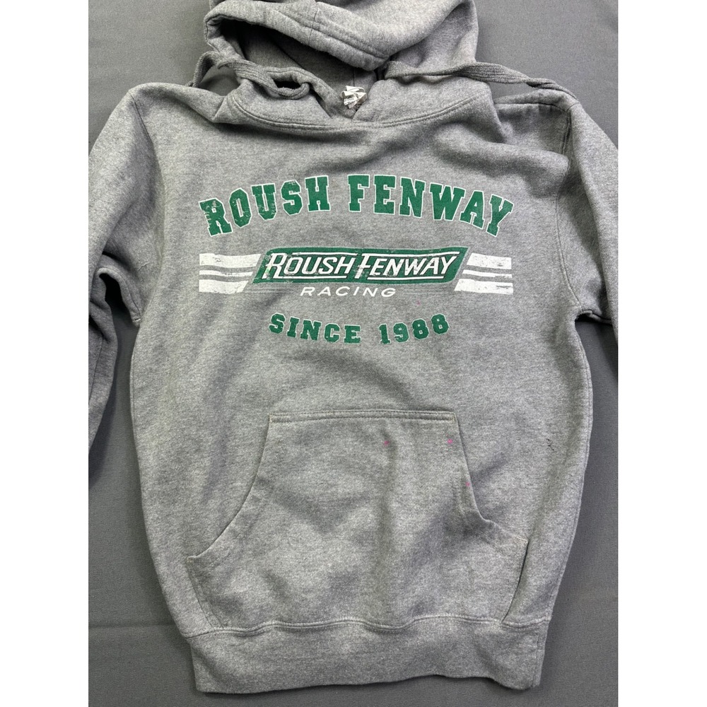Roush Fenway Racing Hoodie Men's Small Grey Long Sleeve Pullover Sweatshirt 1988